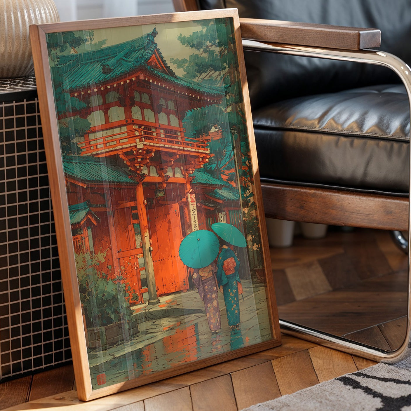 Rainy Steps At The Temple Gate