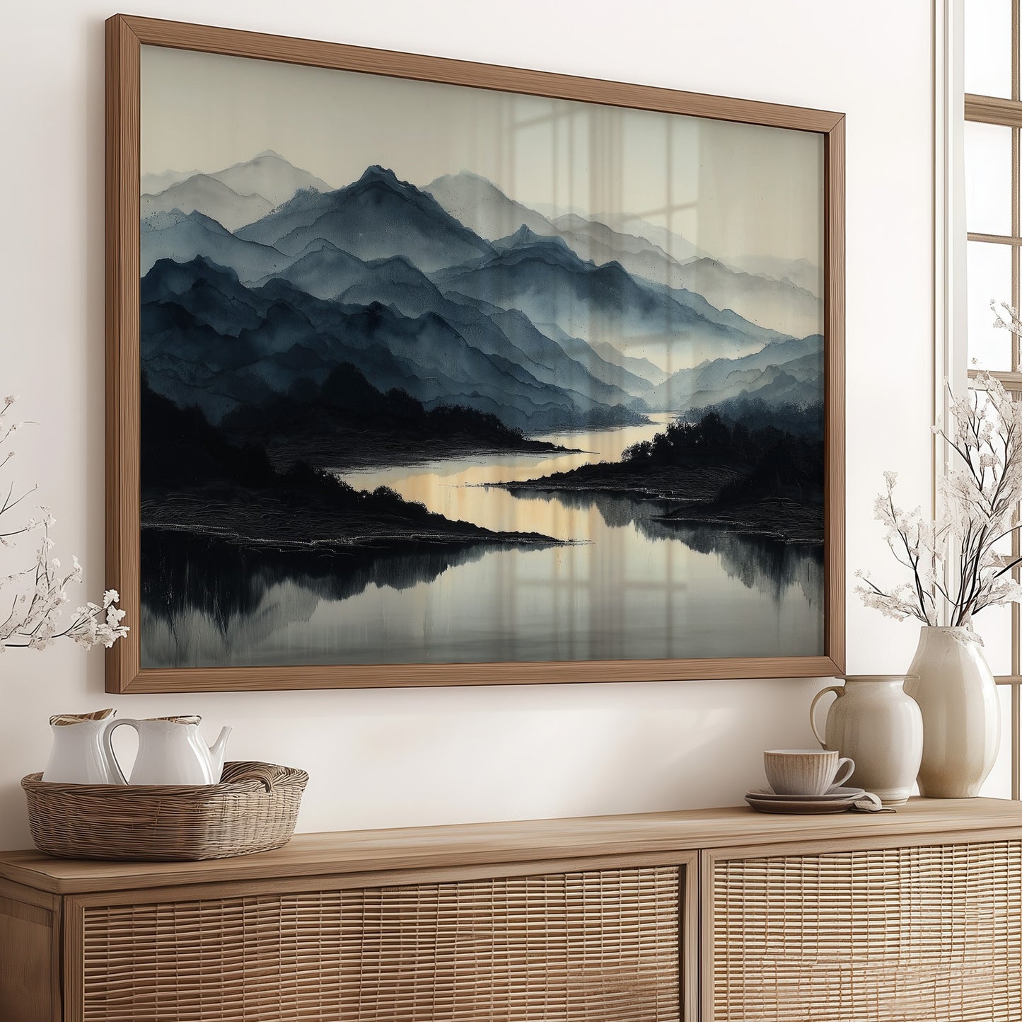 Misty Peaks Mirror Morning Light