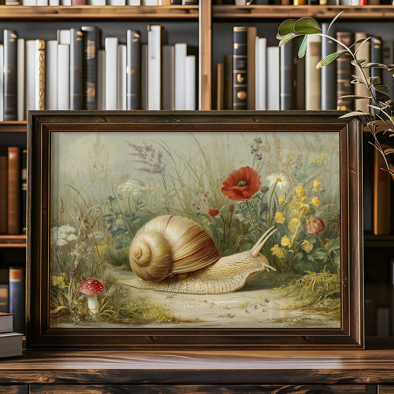 Spiral Wanderer Through Wildflower Mist
