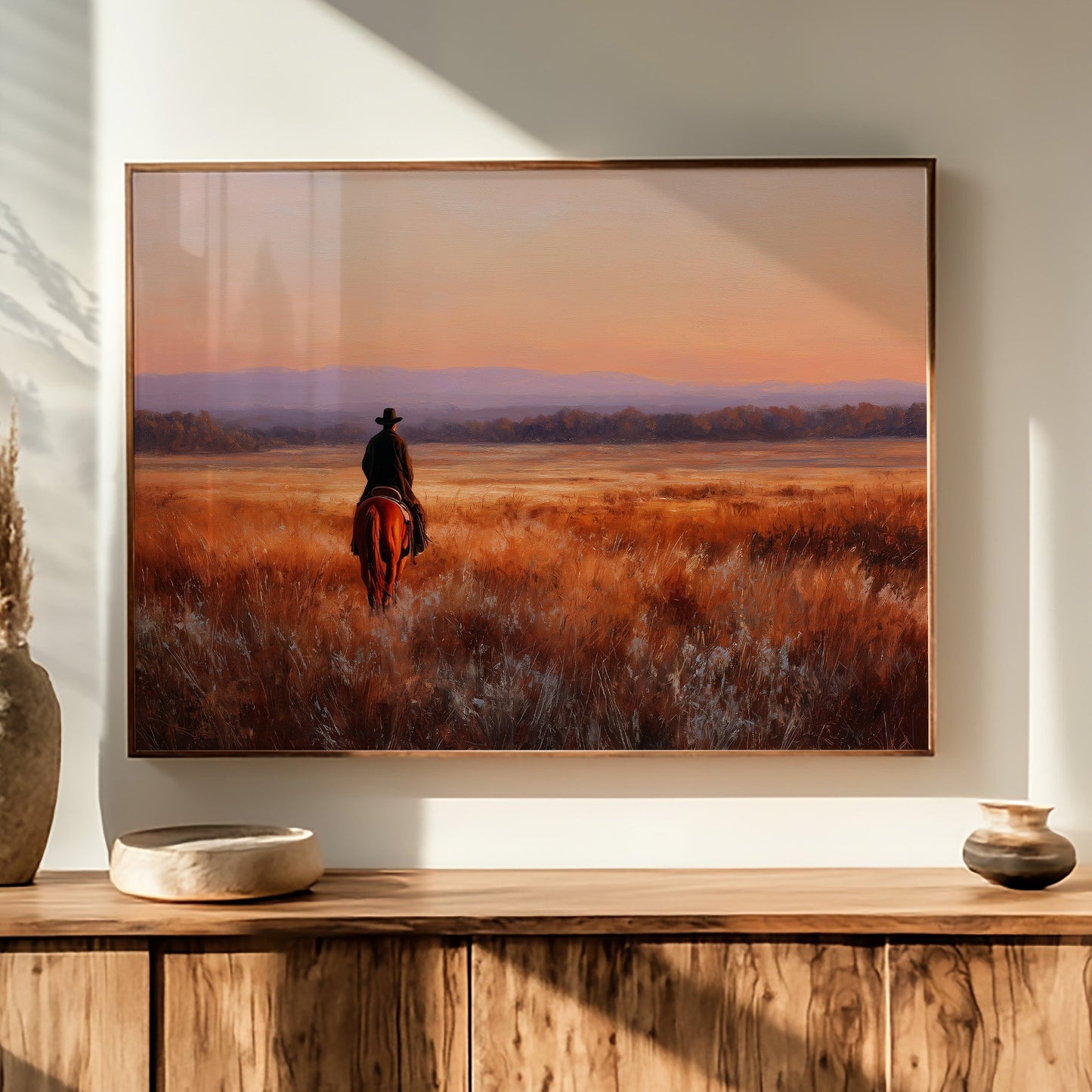 Lone Rider Meets Copper Prairie