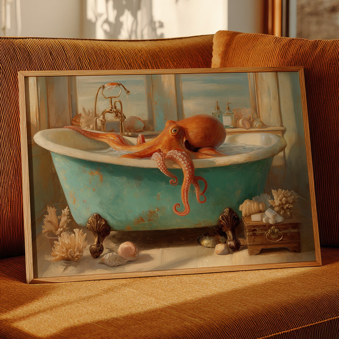 Octopus Takes A Turquoise Bath