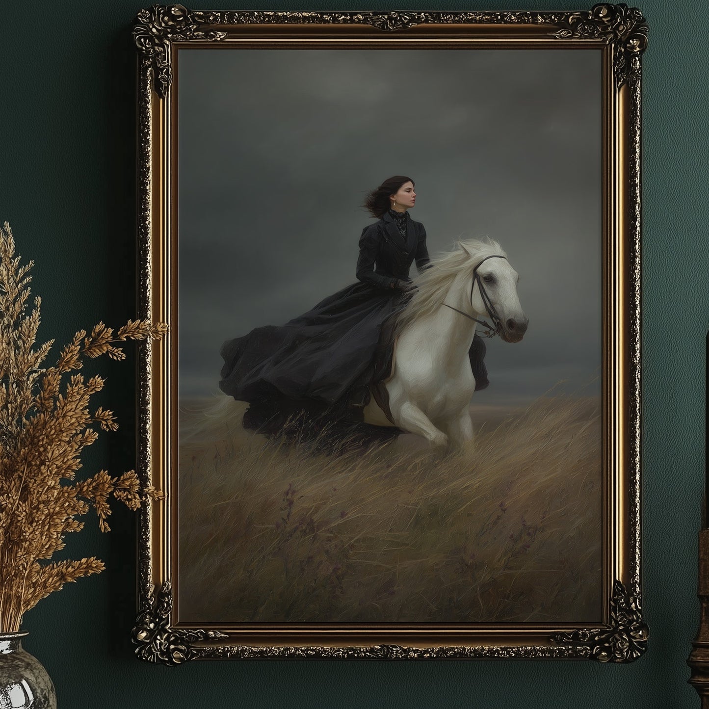 Across Windswept Fields She Rides