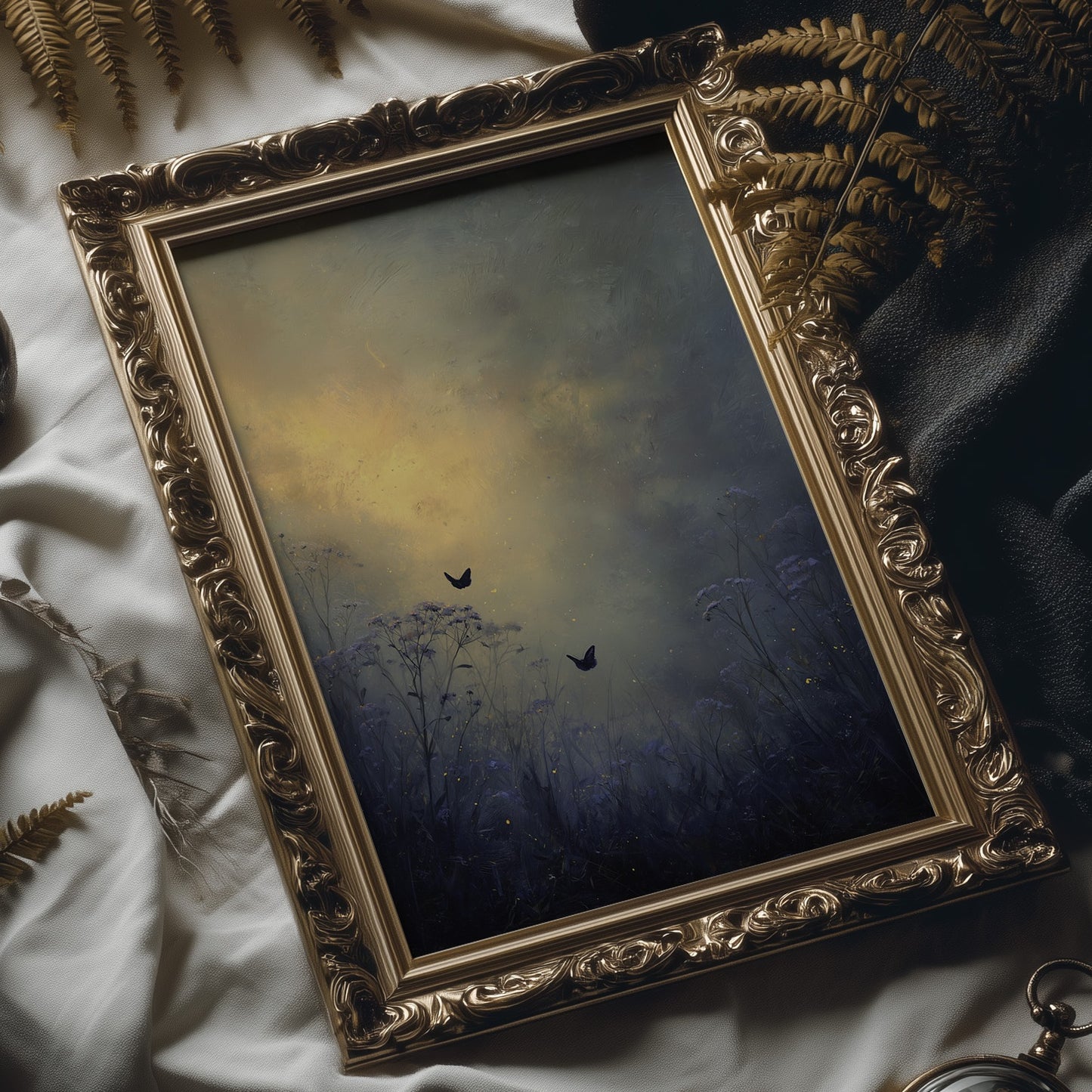 Birds Dance Through Golden Fog