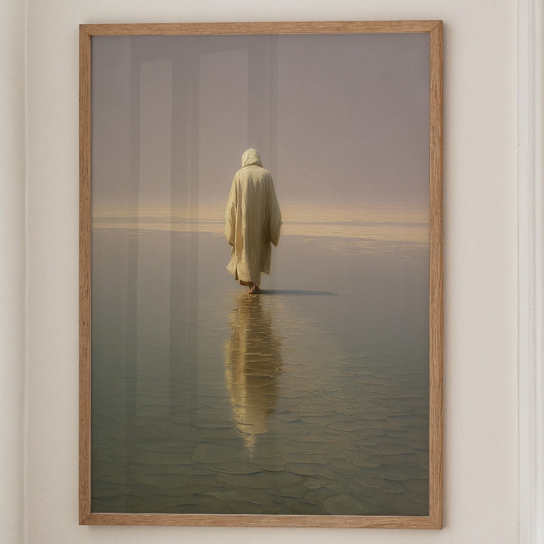 Solitary Pilgrim Crosses Forgotten Shores