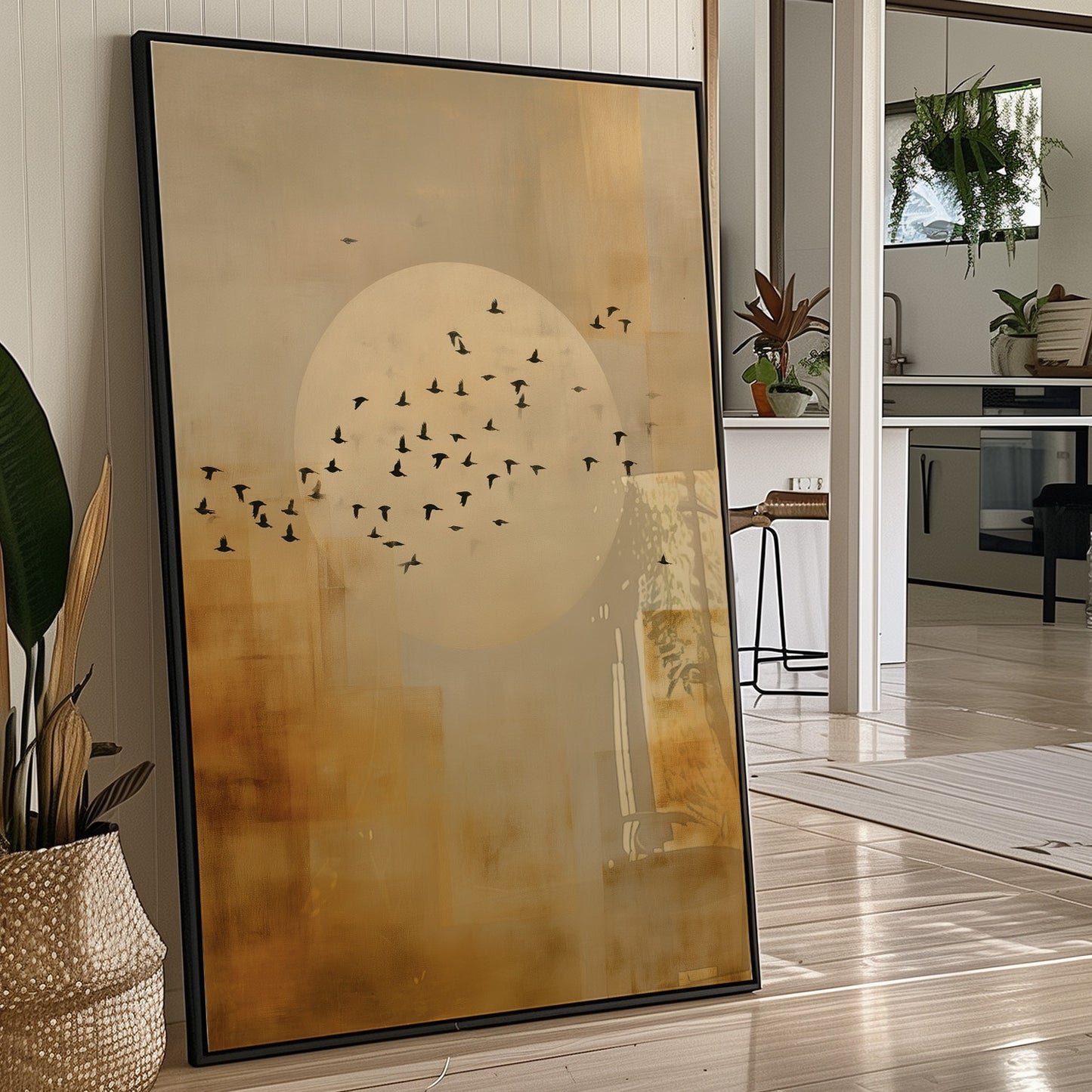 Birds Dance Against Golden Skies