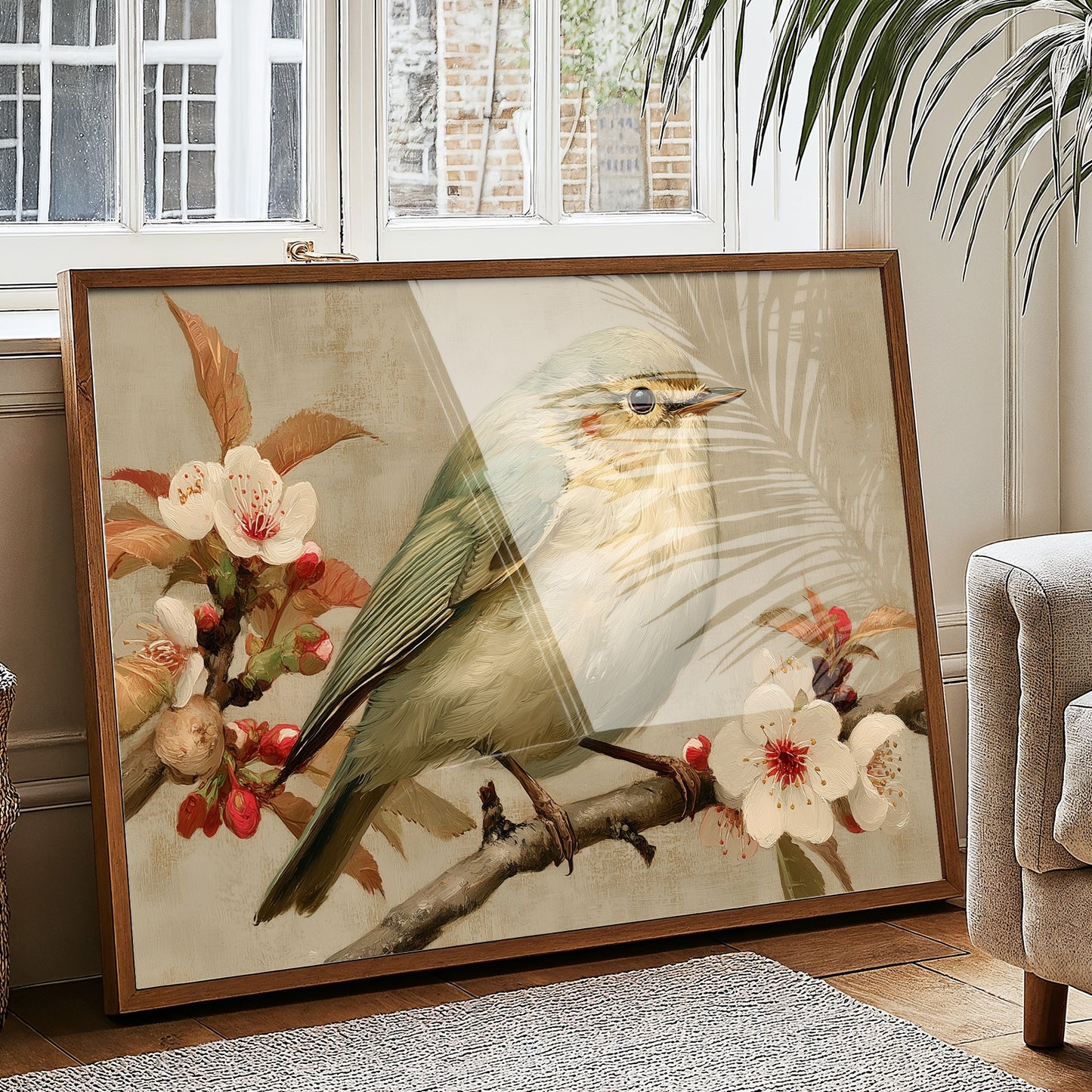 Songbird Rests Among Cherry Blossoms