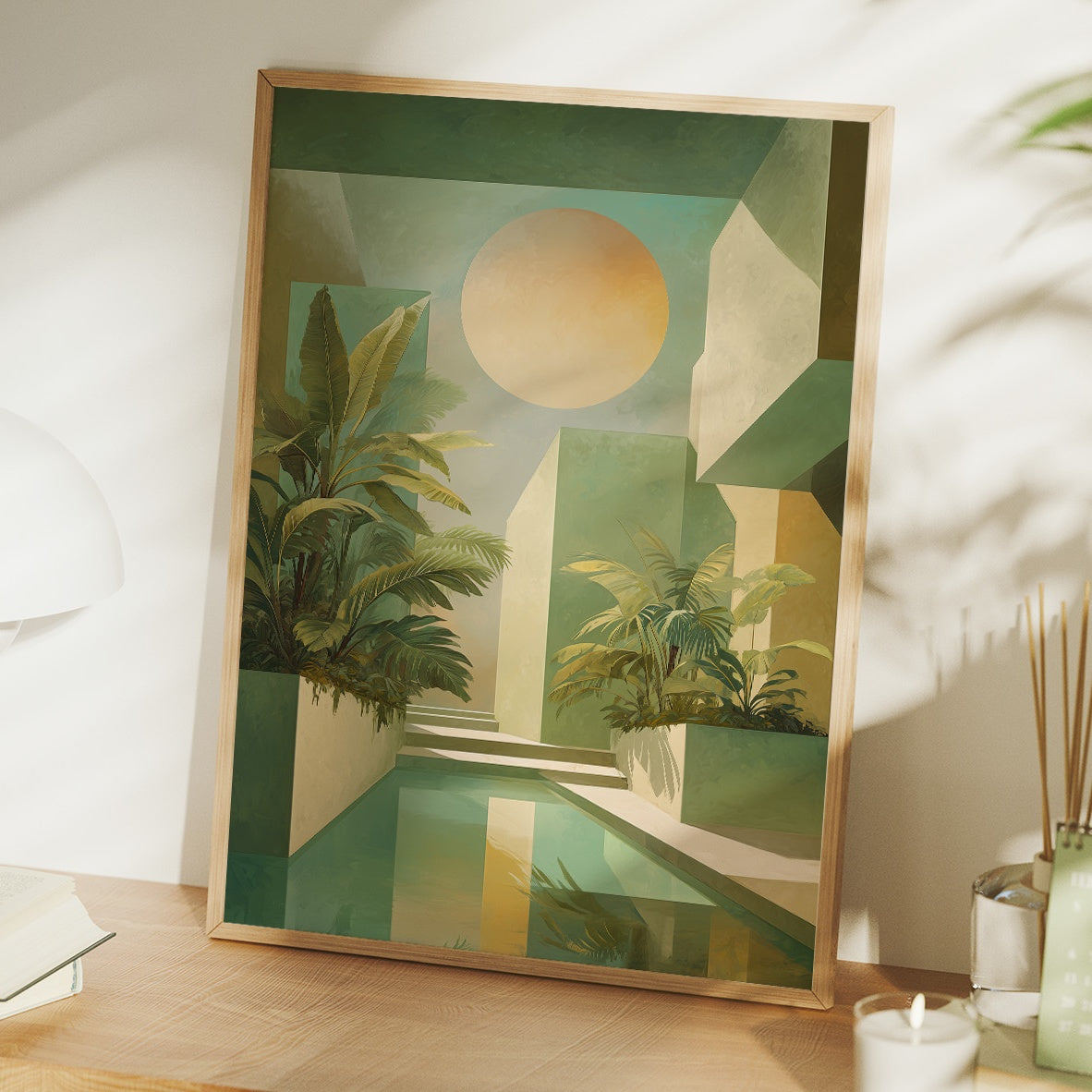 Palms Dance In Geometric Sunlight