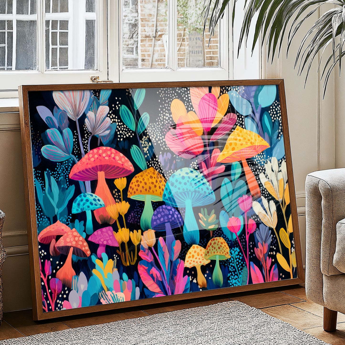 Midnight Garden's Neon Mushroom Ballet