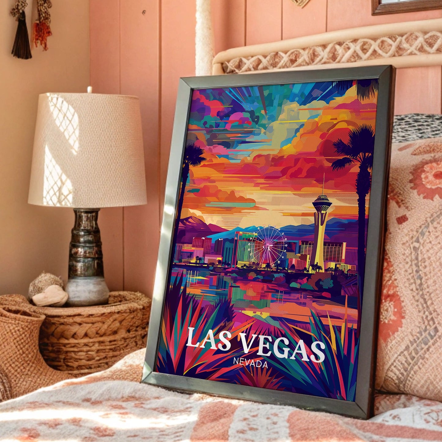 Desert Sunset Over Neon Dreams