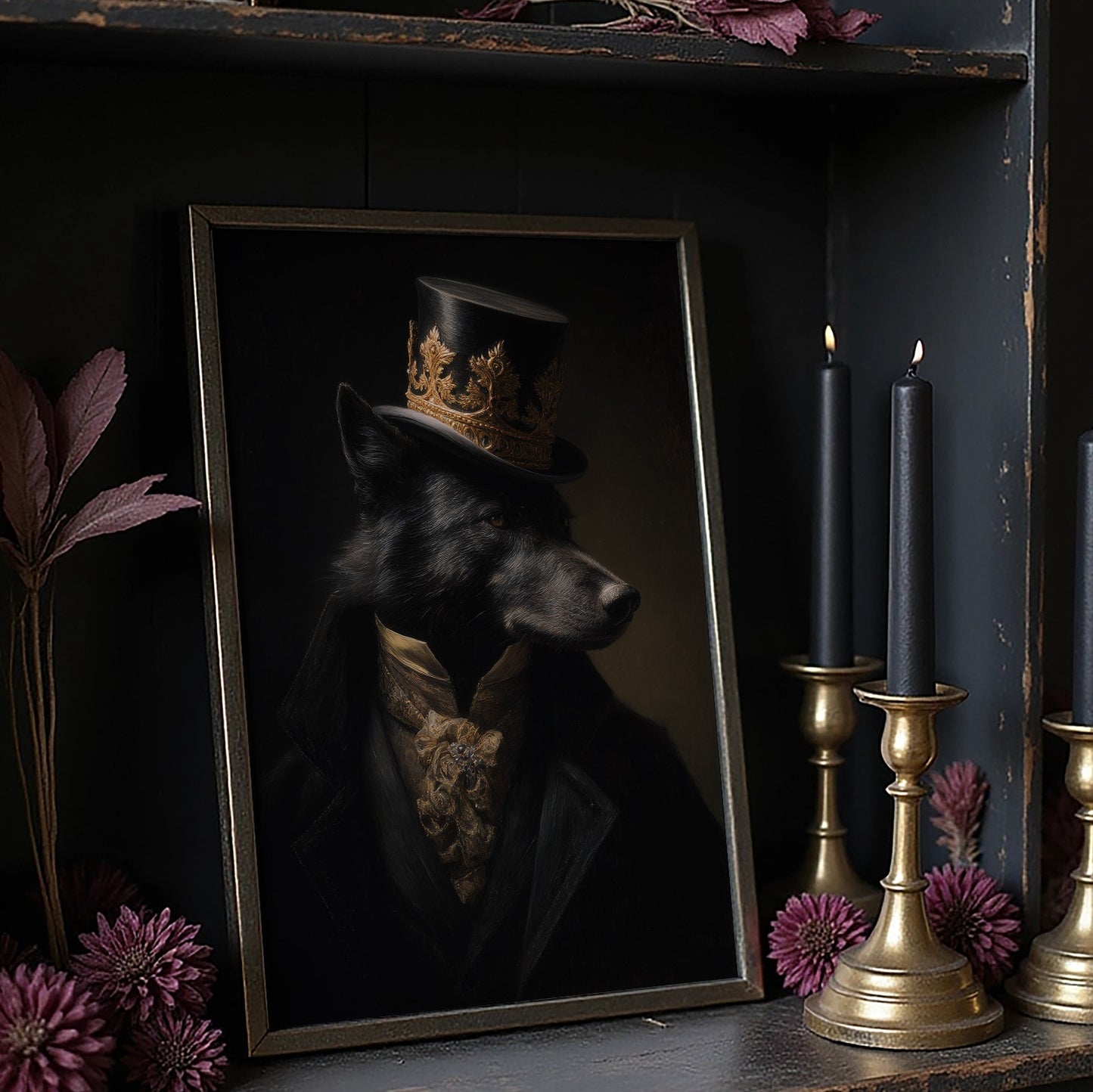 Noble Wolf Wears Midnight Crown