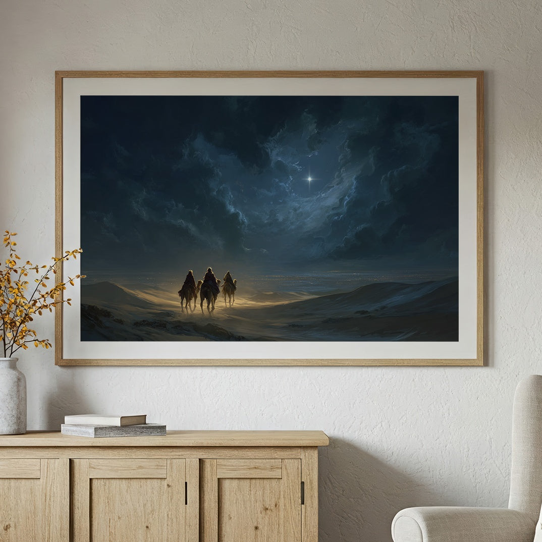 Celestial Beacon Guides Desert Wanderers