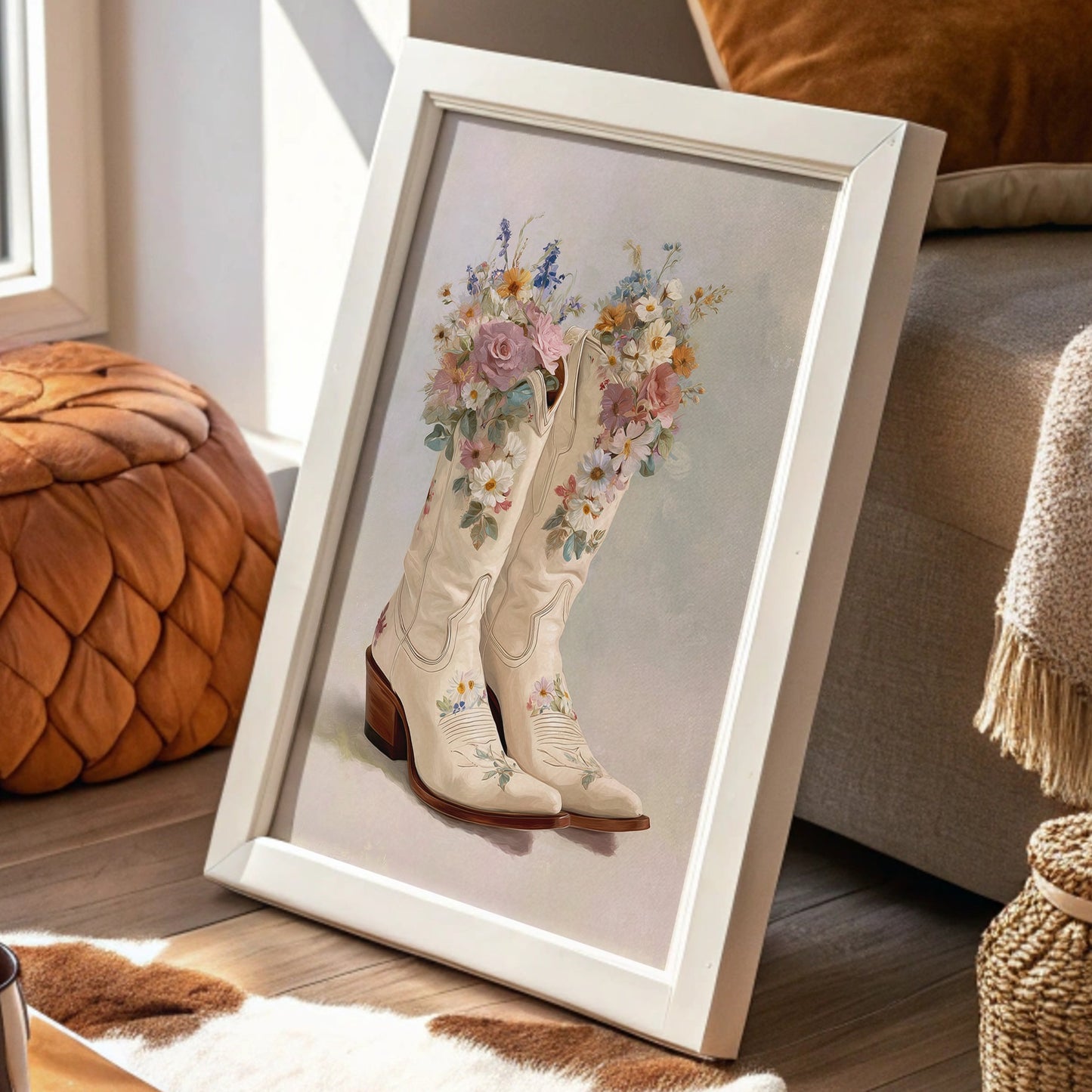 Wildflower Waltz in Ivory Leather