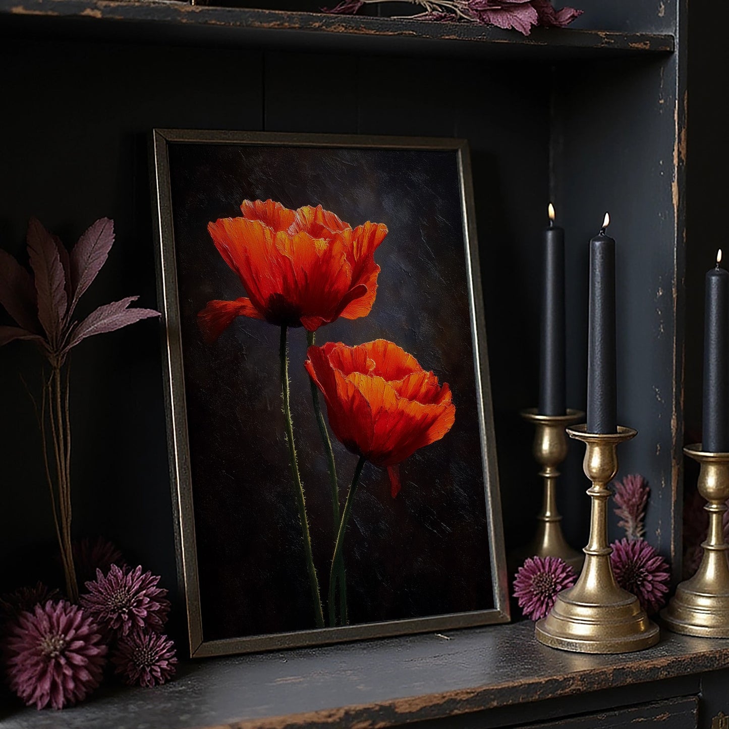 Scarlet Petals Against Darkness