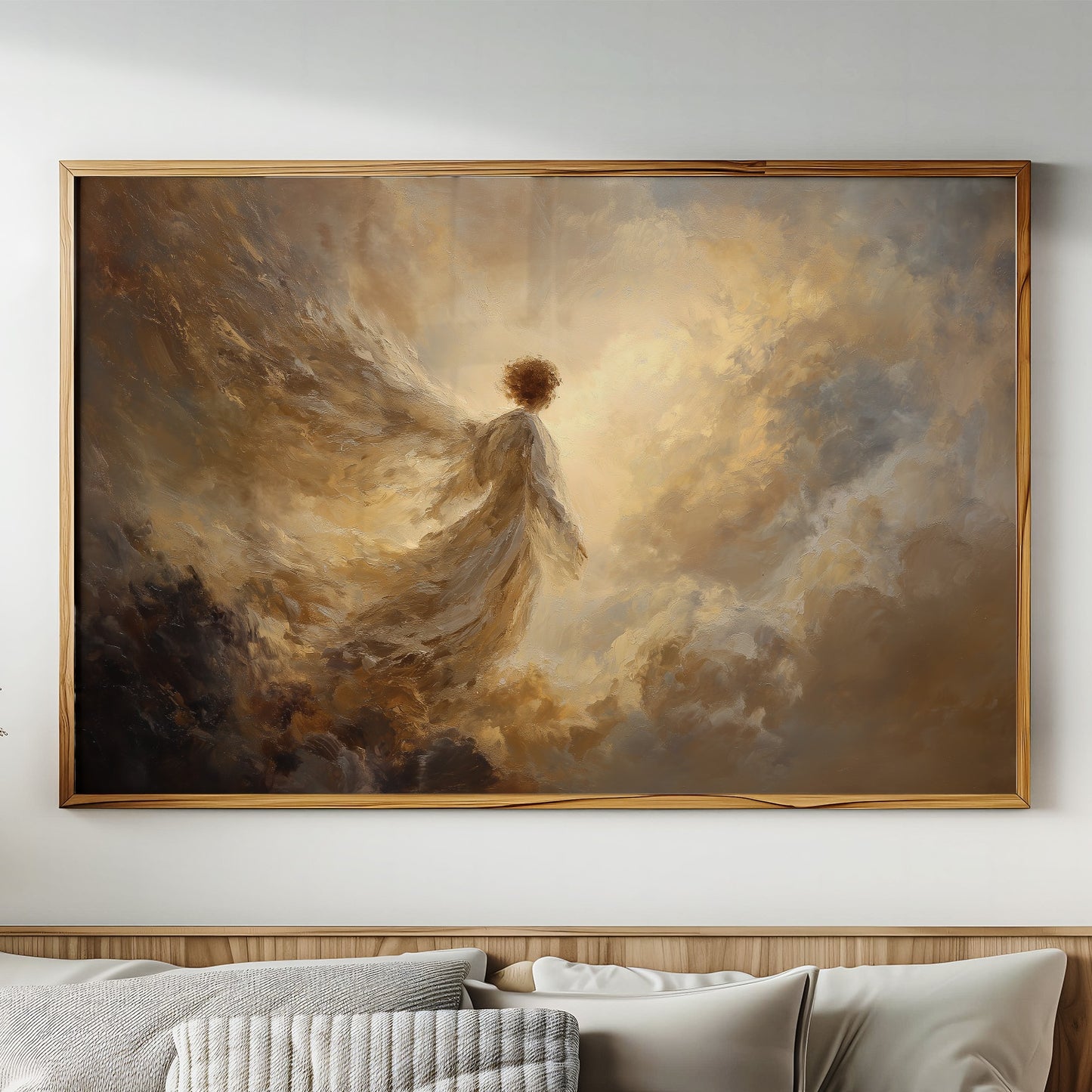 Transcendent Journey Through Golden Clouds