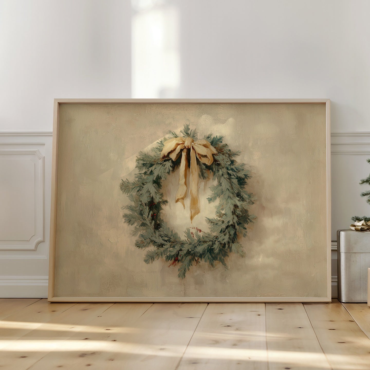 Evergreen Elegance in Warm Cream