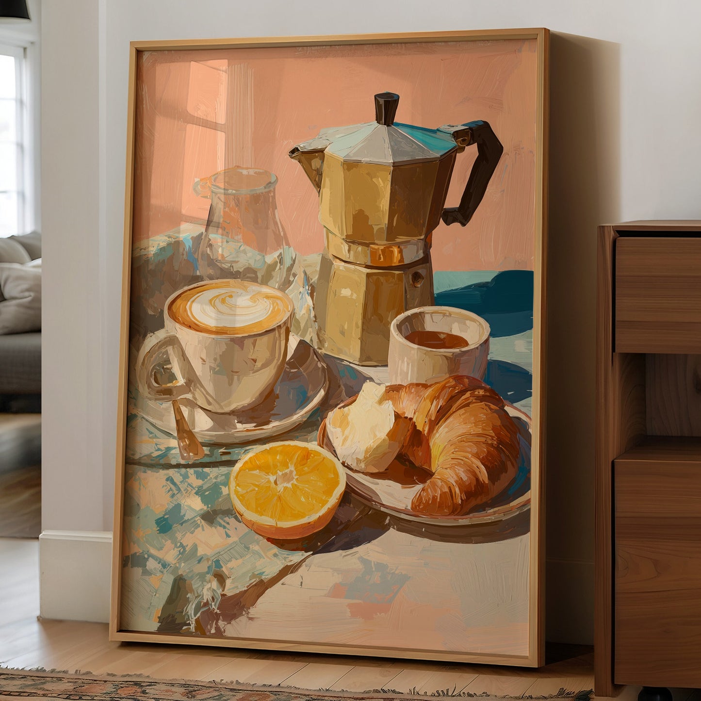 Golden Hour Brews On Painted Linen