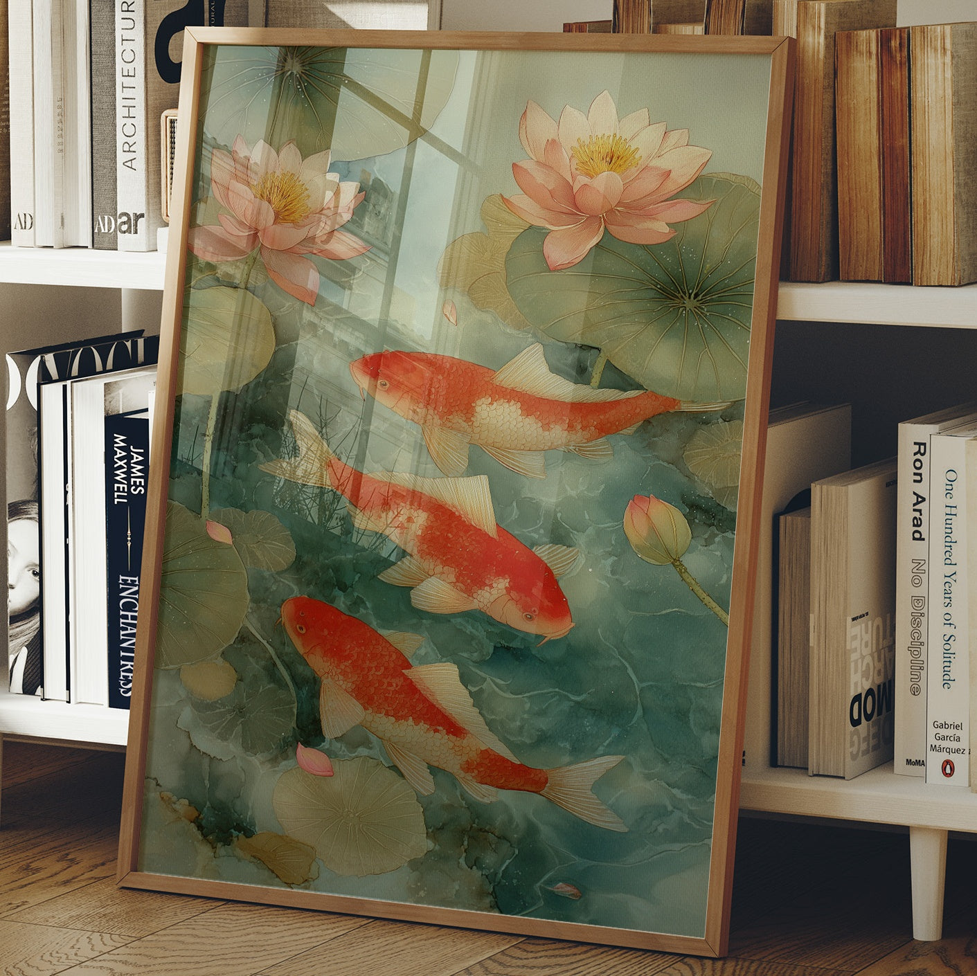 Coral Fish Dance Above City Windows