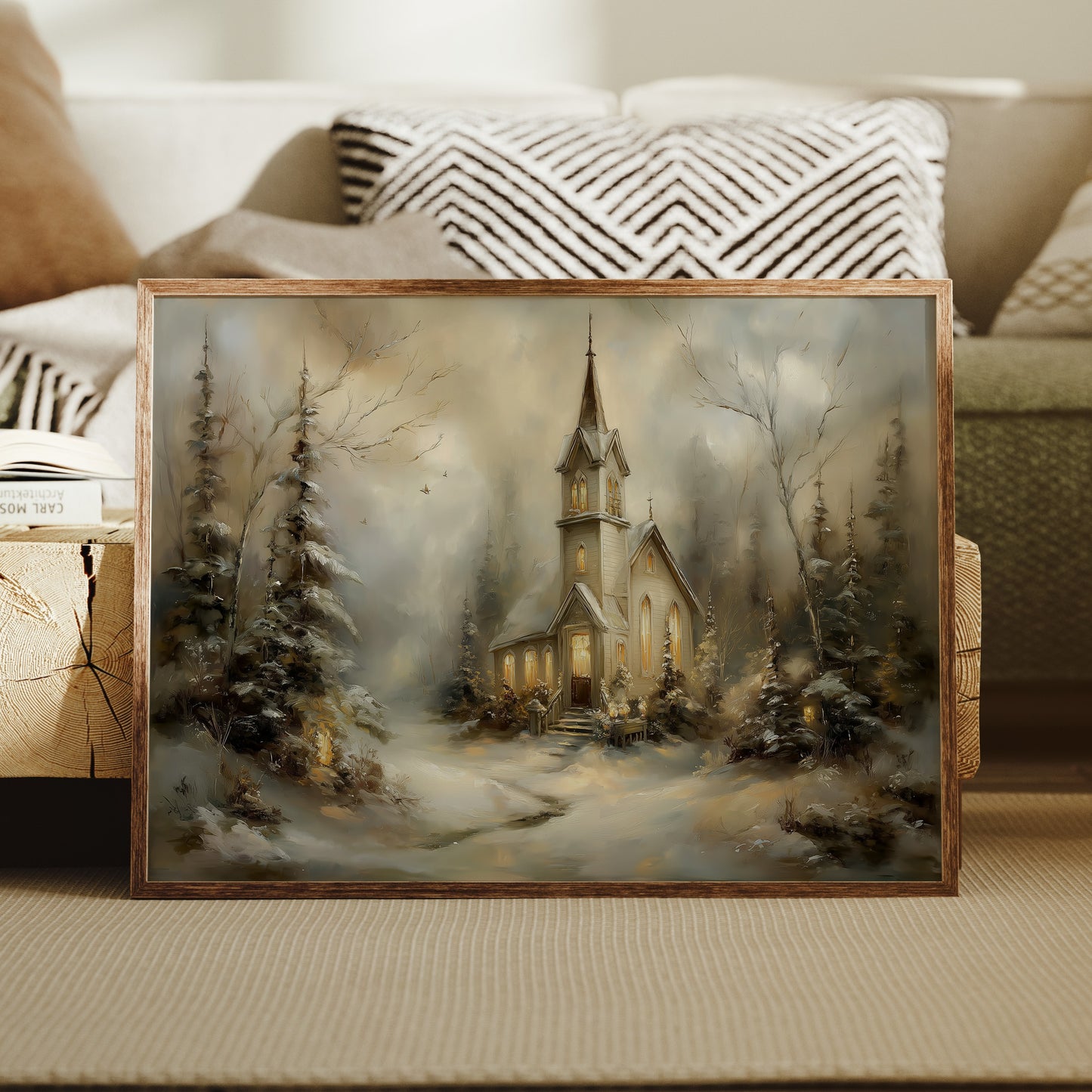 Sanctuary Glows Through Winter Mist