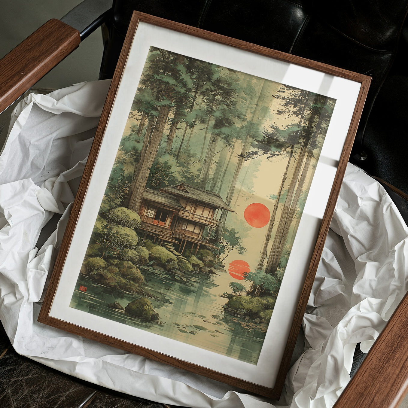 Forest Lake Teahouse At Sunset