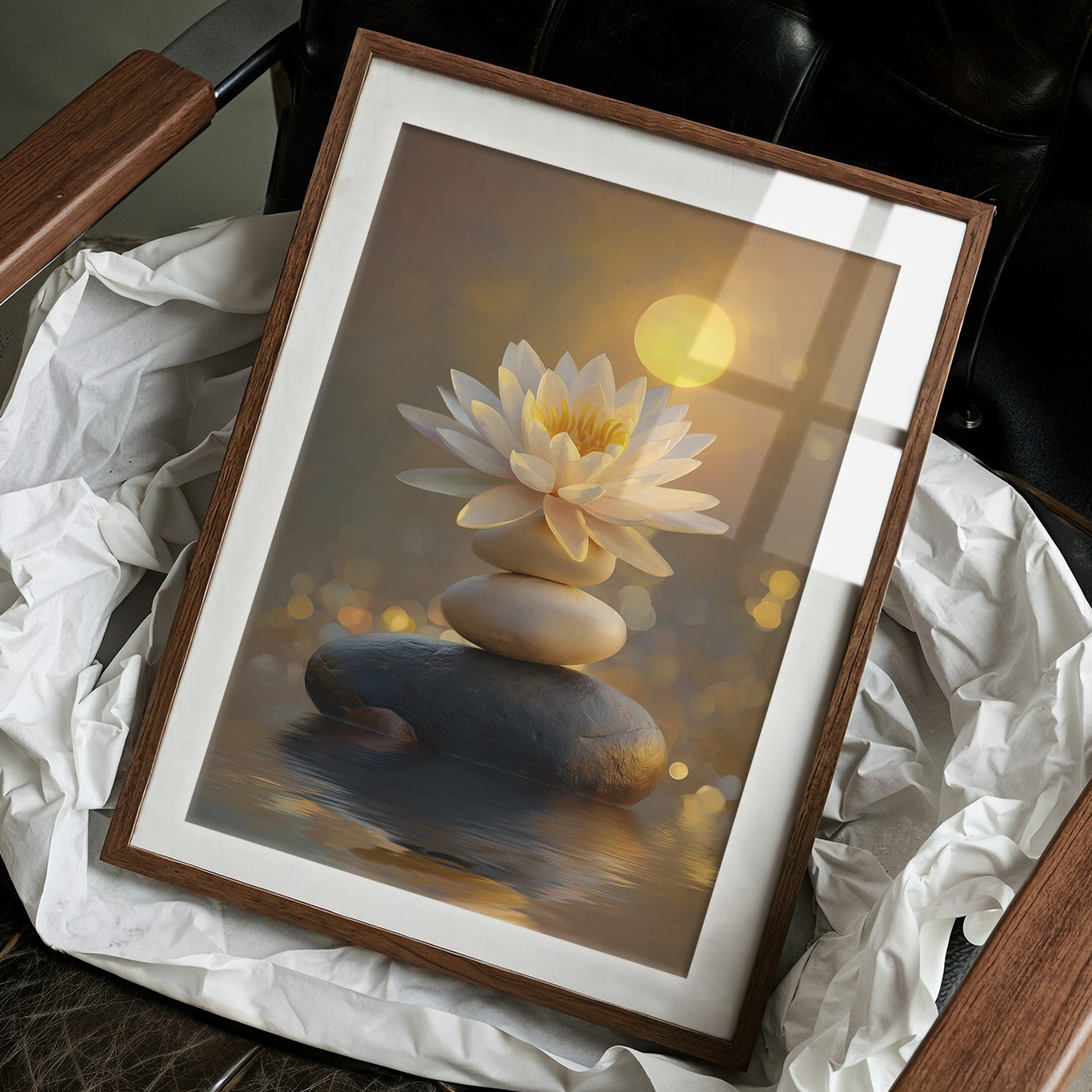 Sacred Lotus Bathes In Golden Light