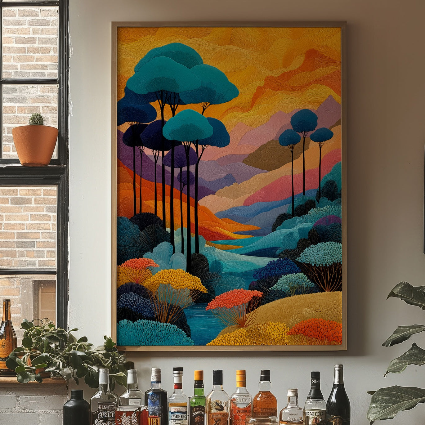 Tall Trees Dance In Coral Light