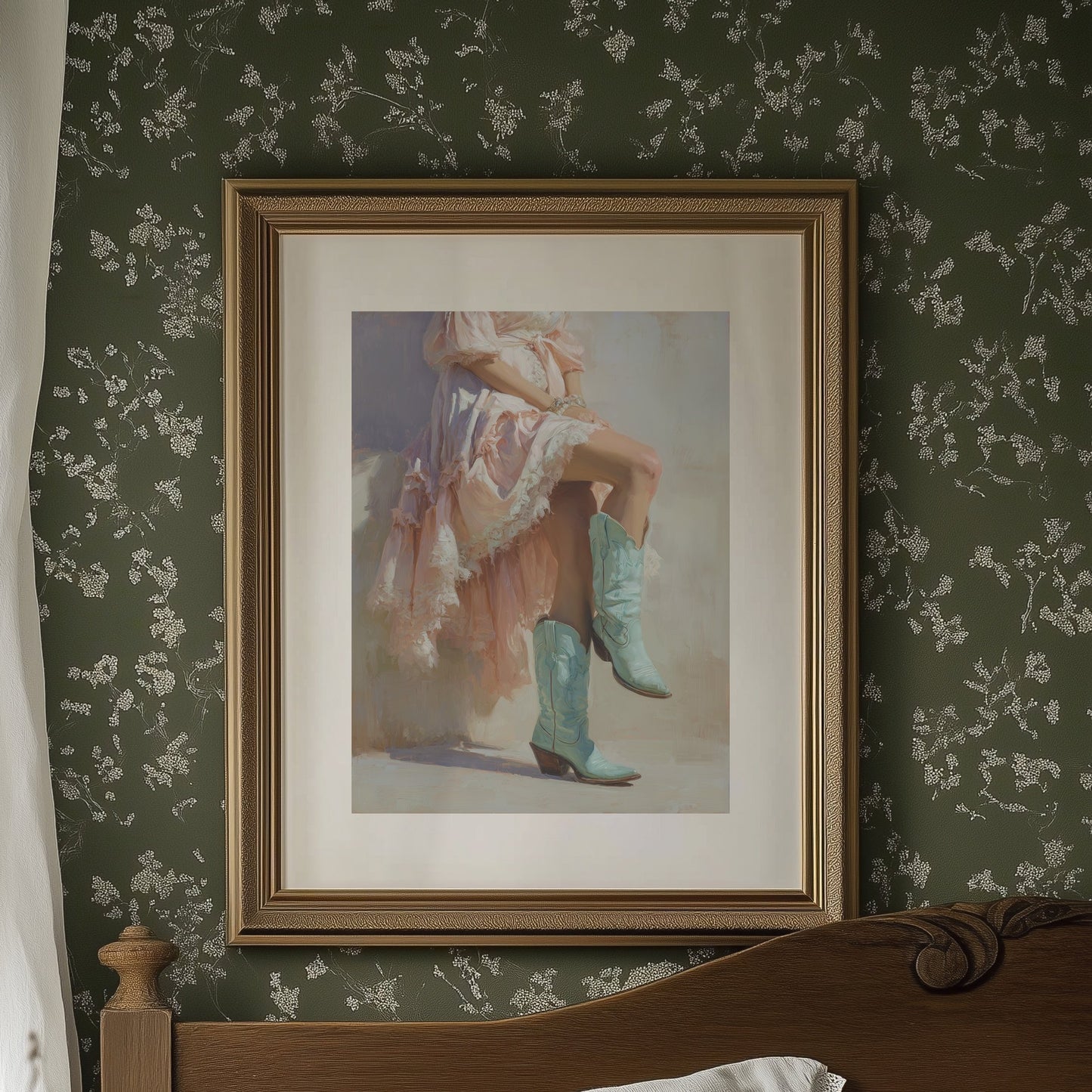 Turquoise Boots Meet Blush Lace