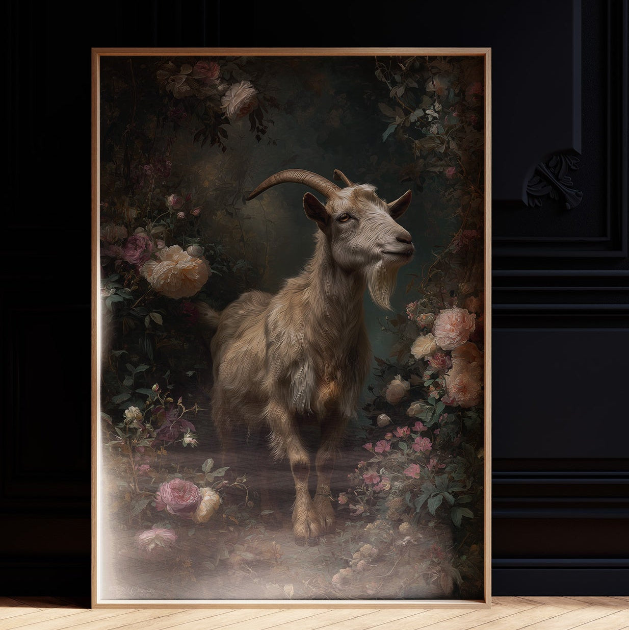 Noble Goat Among Faded Blooms
