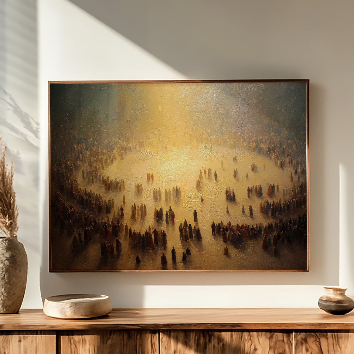 Luminous Gathering In Golden Mist