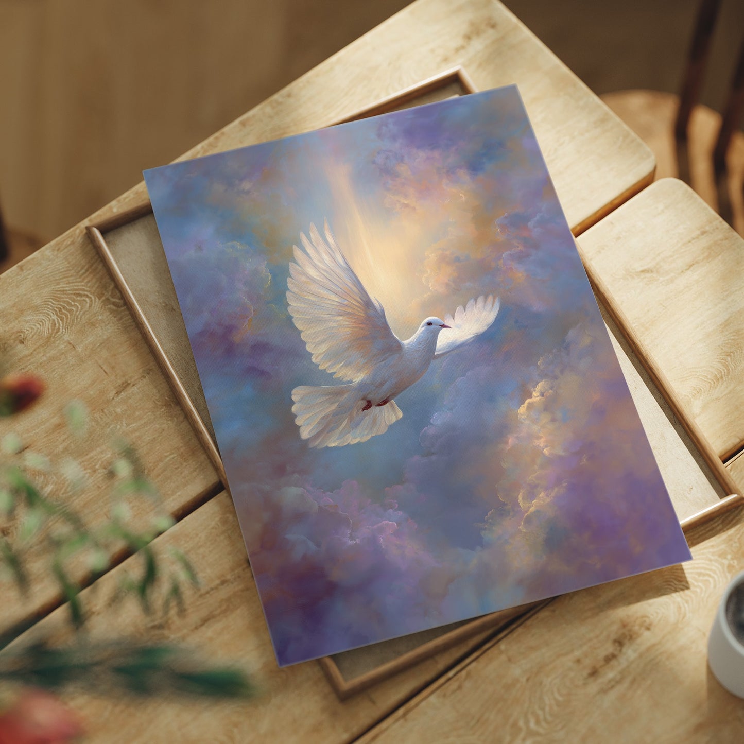 Dove Soars Through Heaven's Glow