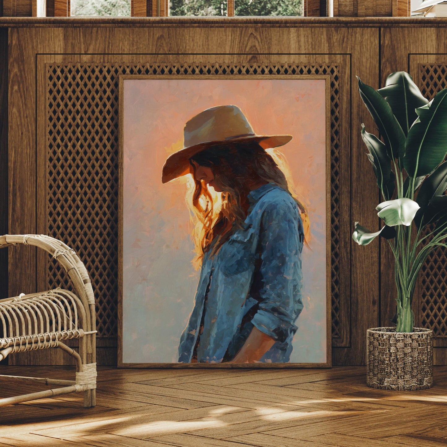 Sunset Glow On Denim Blue