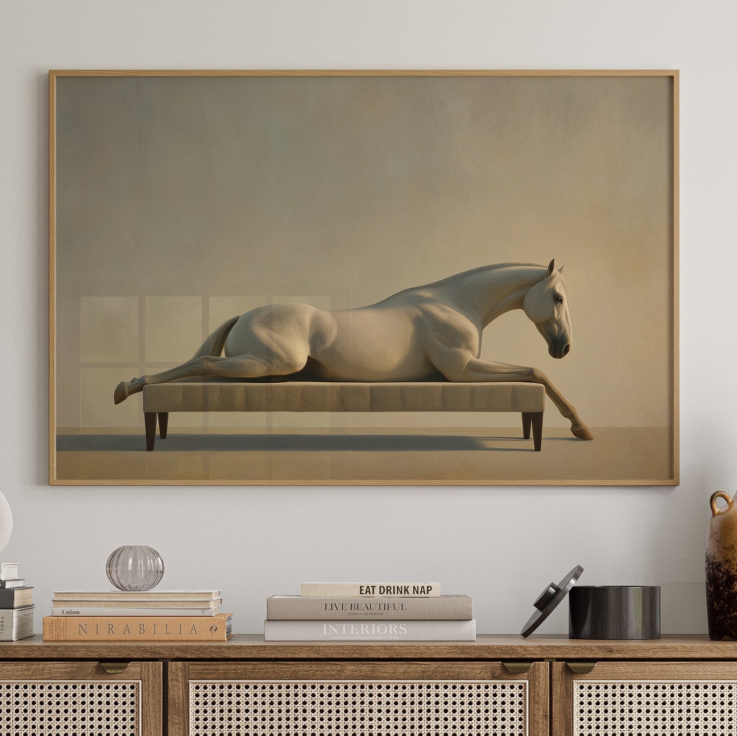 Equine Repose in Surreal Elegance