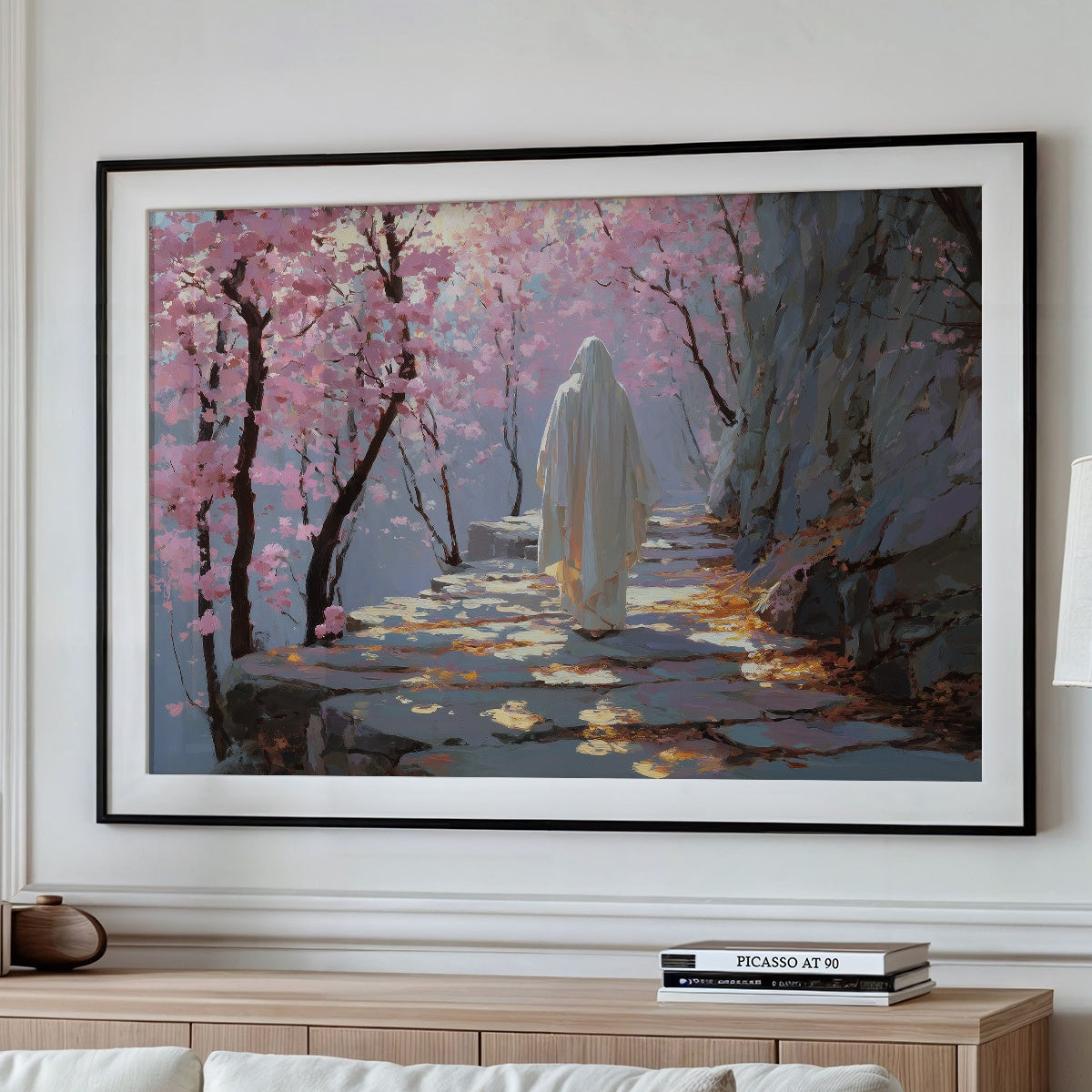 Solitary Path Through Blossom Light