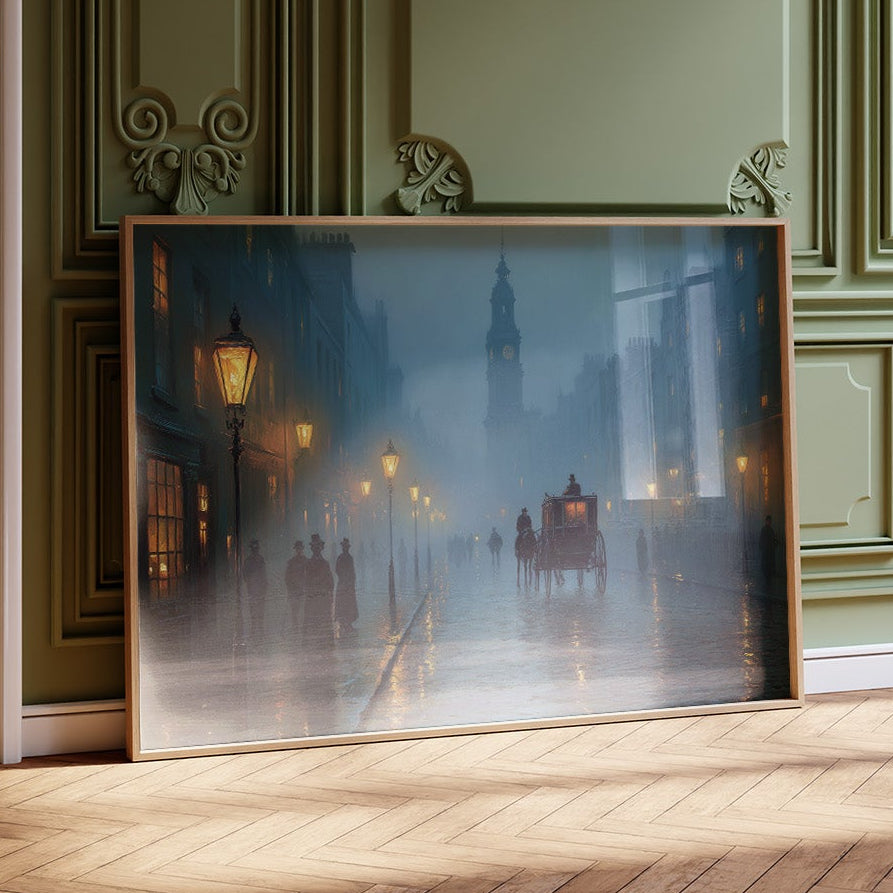 Lantern Mist On Cobblestone Passage