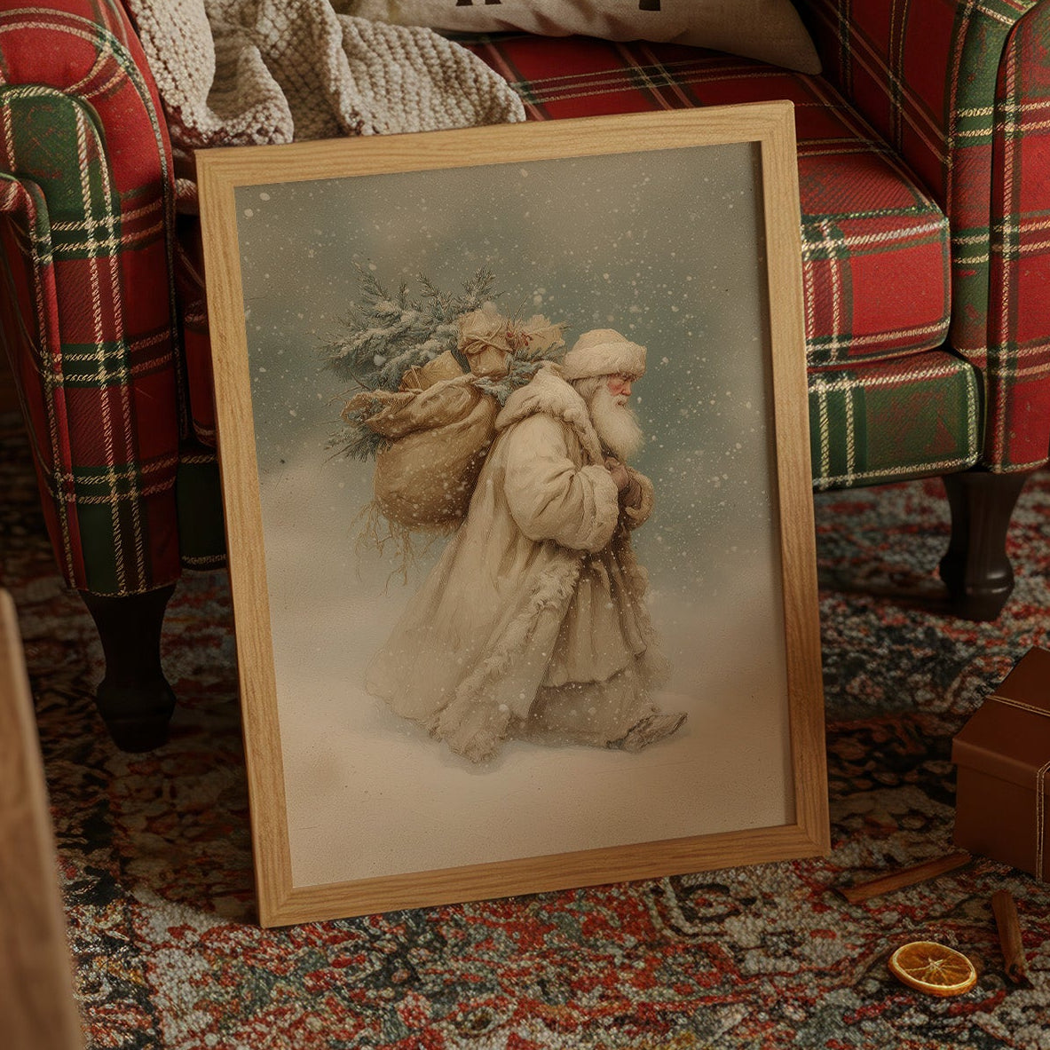 Santa Journeys Through Snowfall