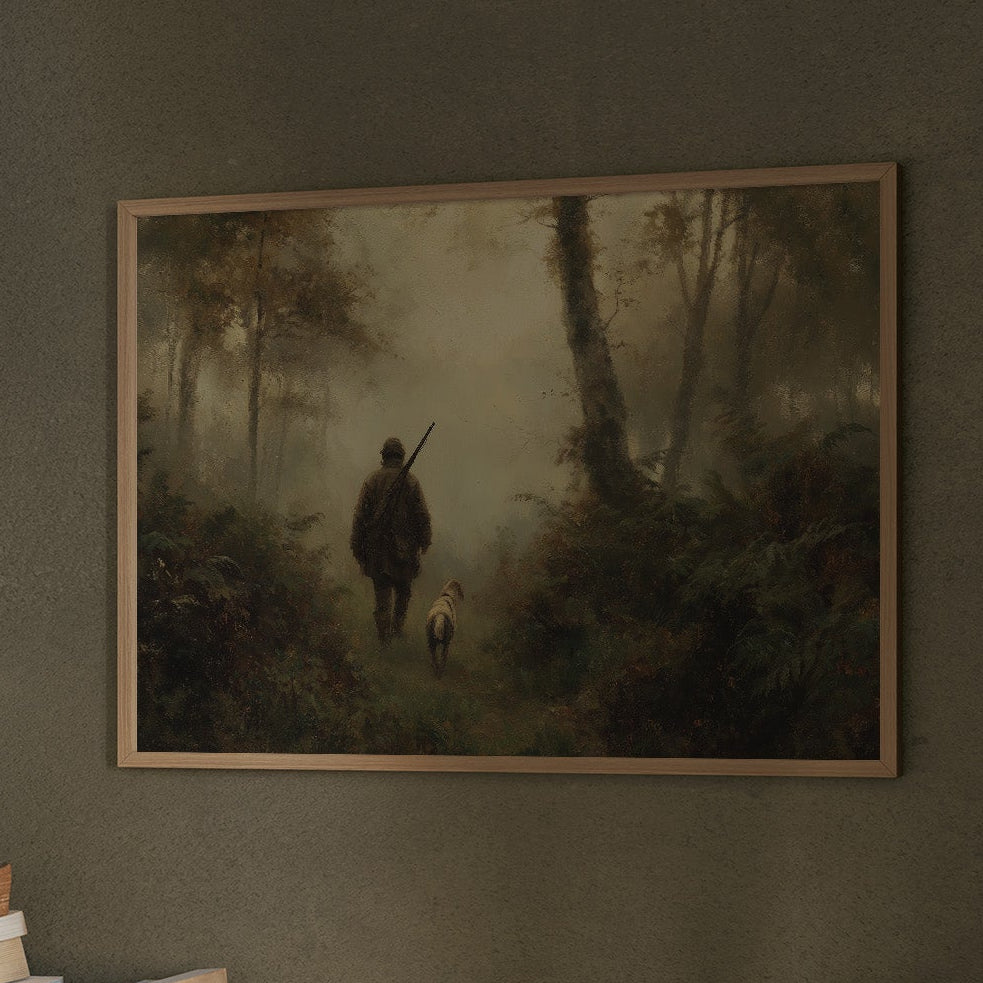 Huntsman's Path Through Misty Woods