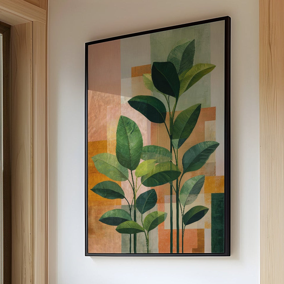 Geometric Harmony: Foliage in Warm Abstraction