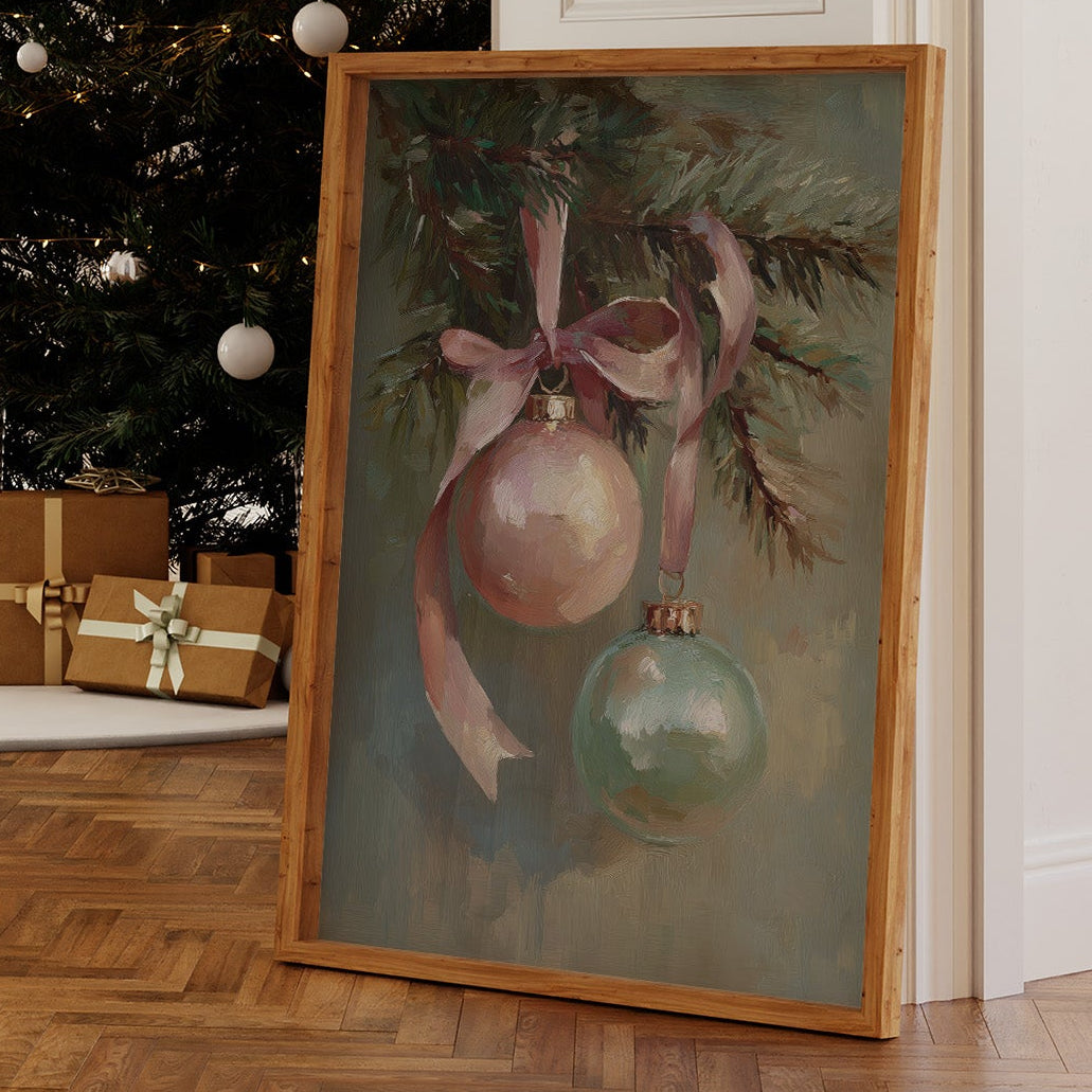 Vintage Ornaments Dance on Evergreen Bough