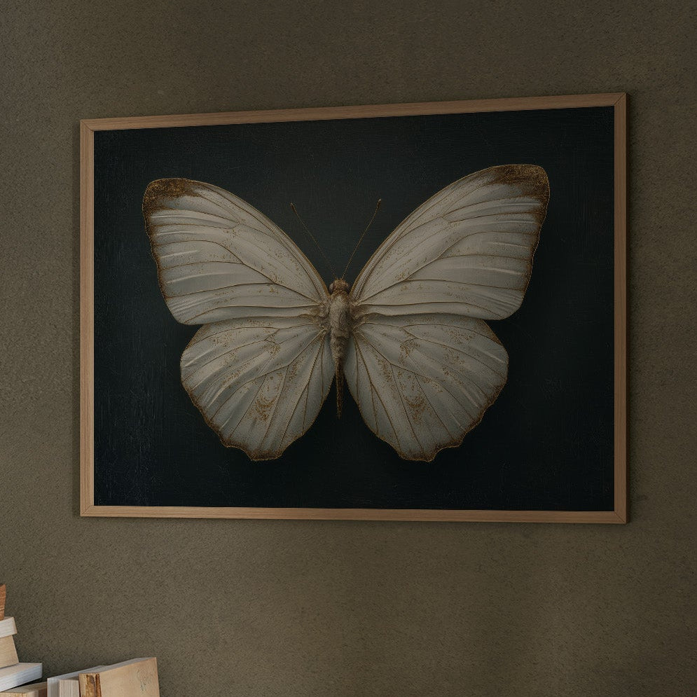 Ivory Wings Against Midnight Blue