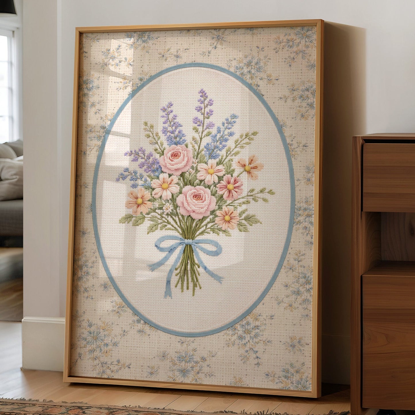Pastoral Bouquet in Delicate Stitches
