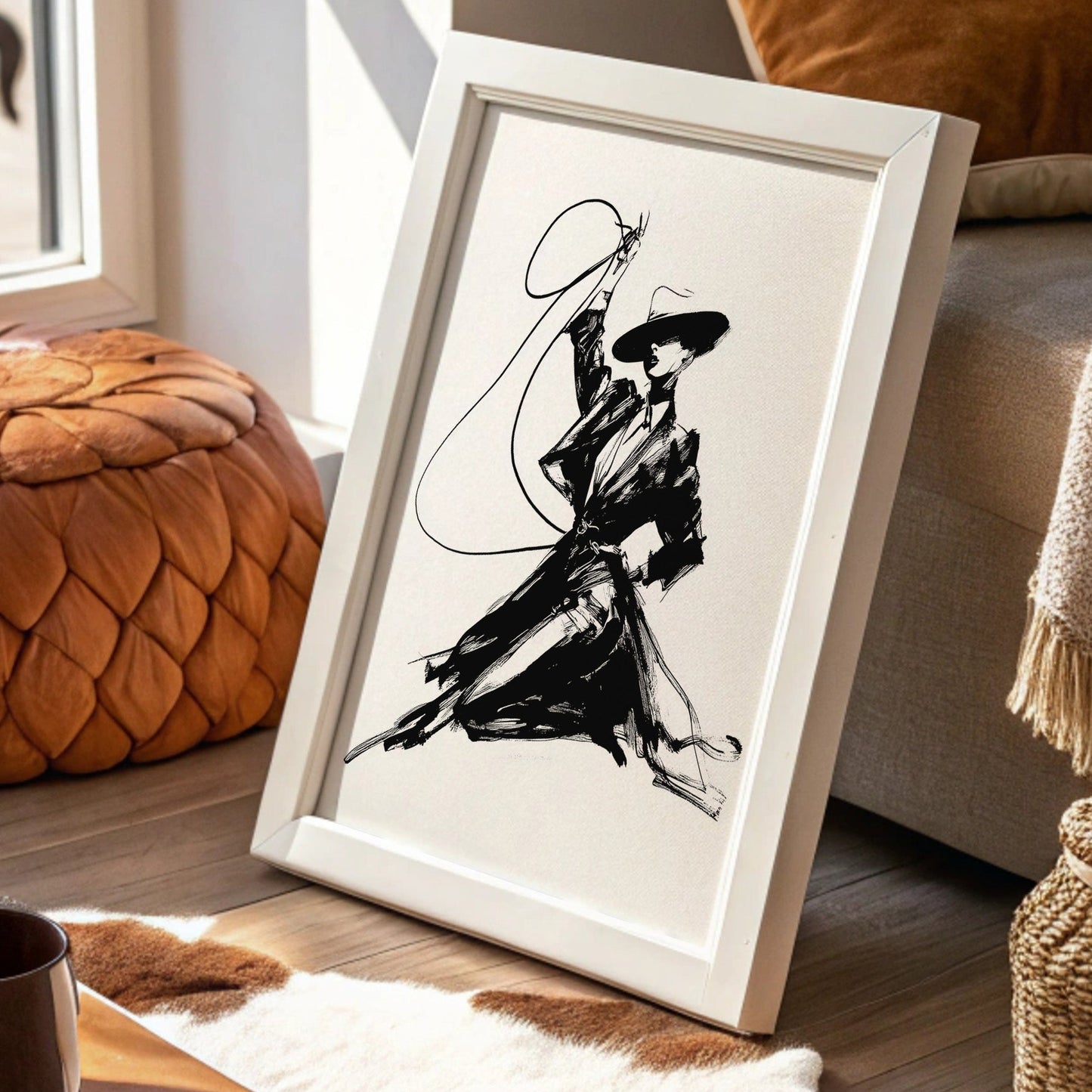 Noir Elegance: Brushstrokes in Motion