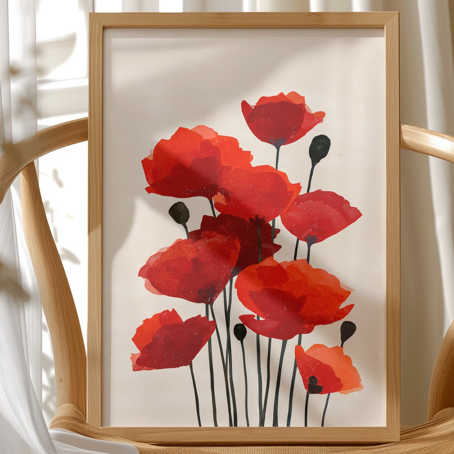 Scarlet Symphony: Poppies in Translucent Bloom