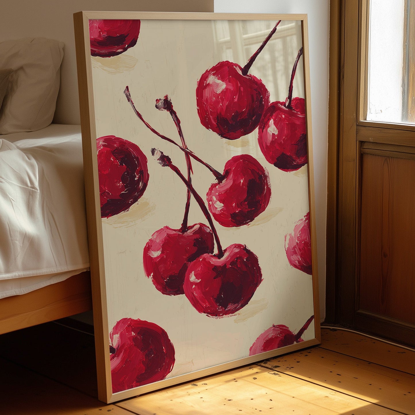 Crimson Harvest: Cherries in Bold Brushstrokes