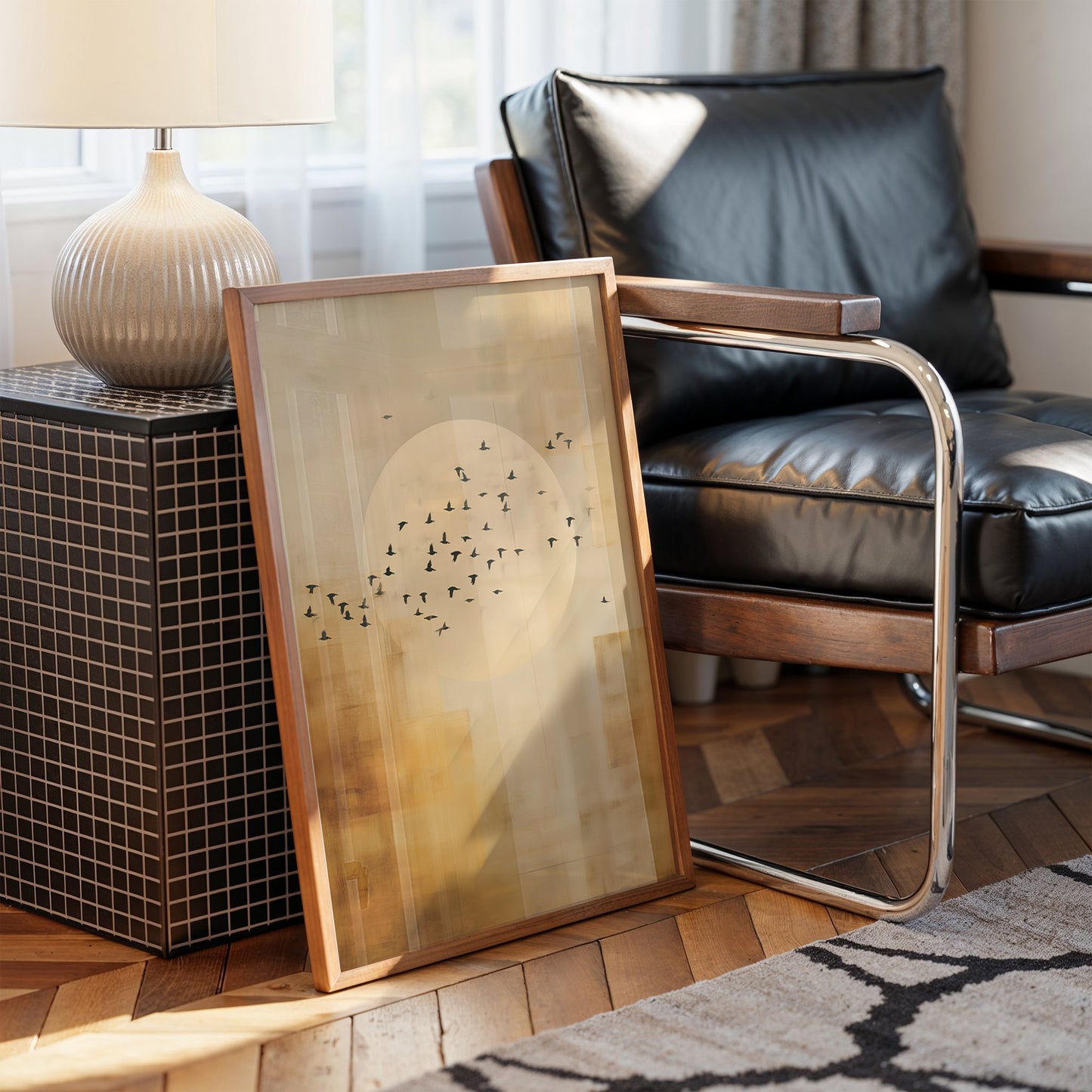 Birds Dance Against Golden Skies