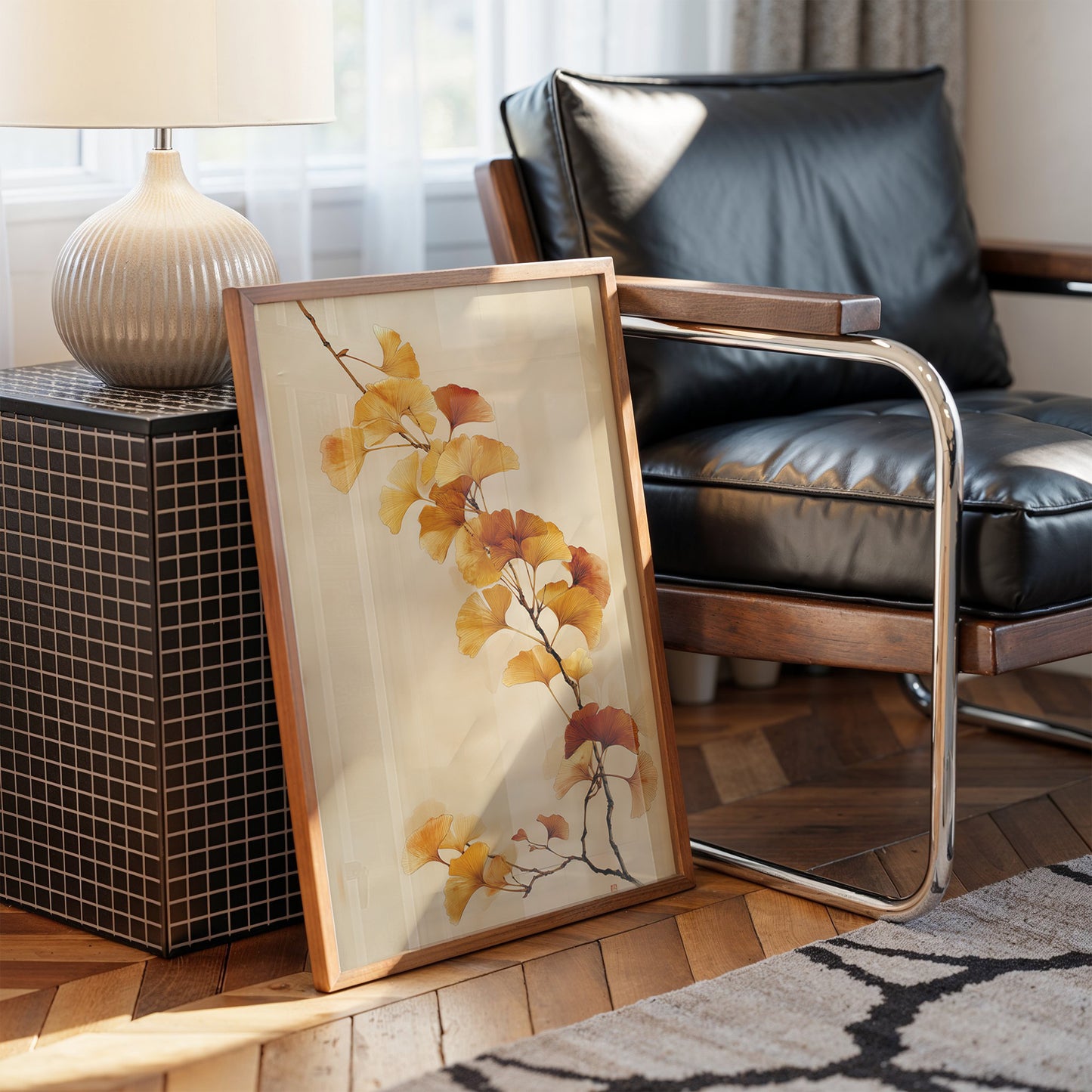 Golden Ginkgo Leaves Dance Softly