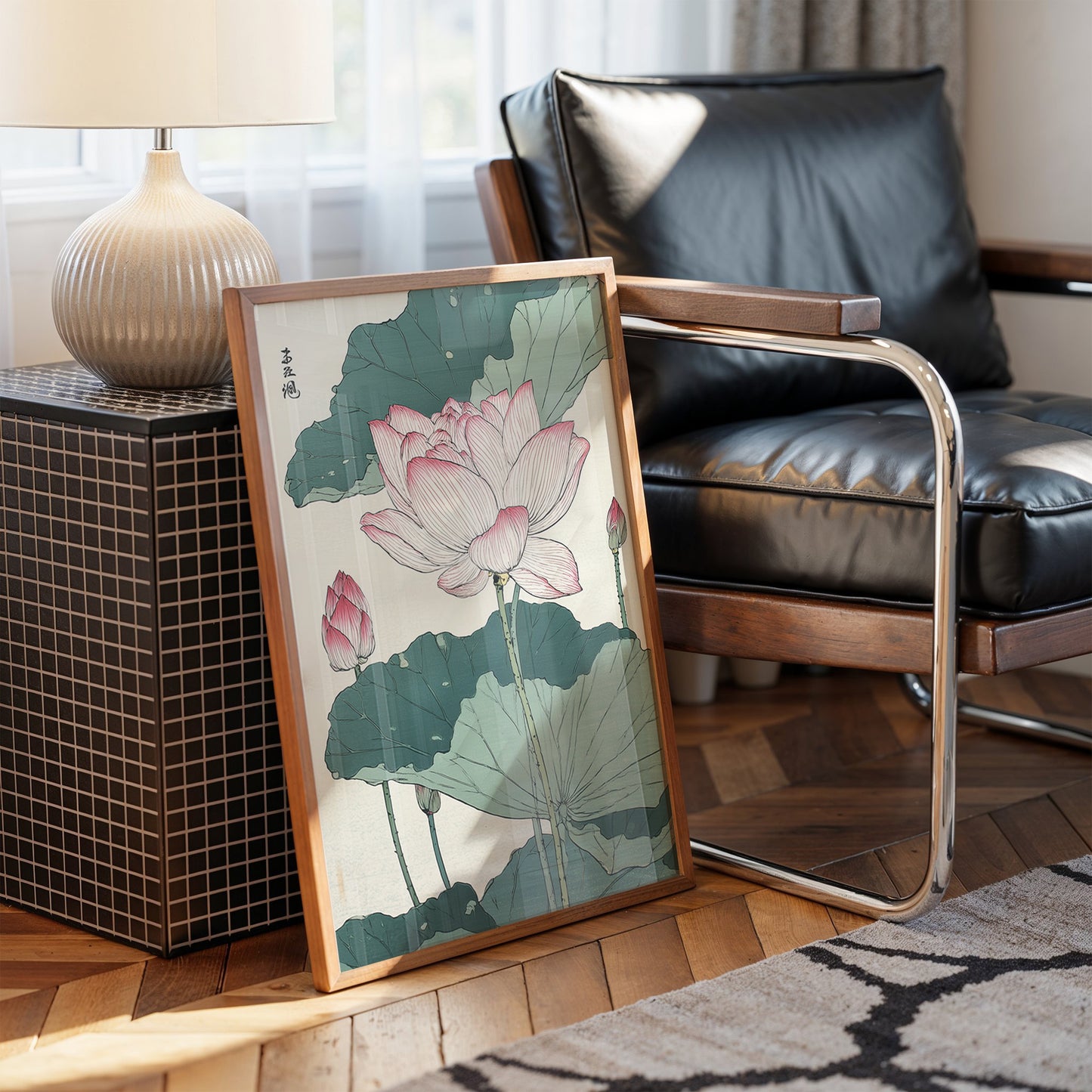 Lotus Blooms Between Library Lines