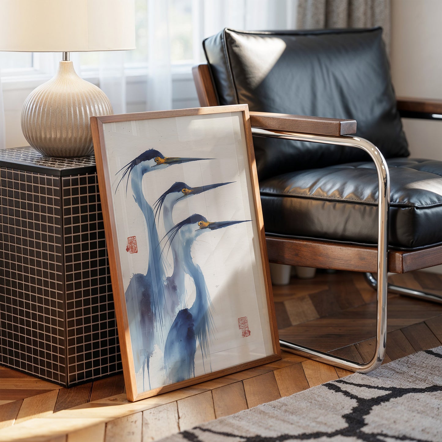 Blue Herons Dance In Morning Light