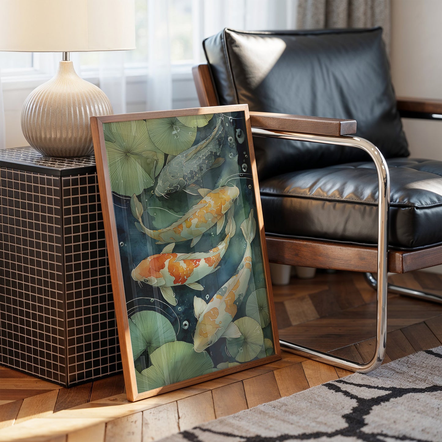 Koi Dance Below Lily Shadows