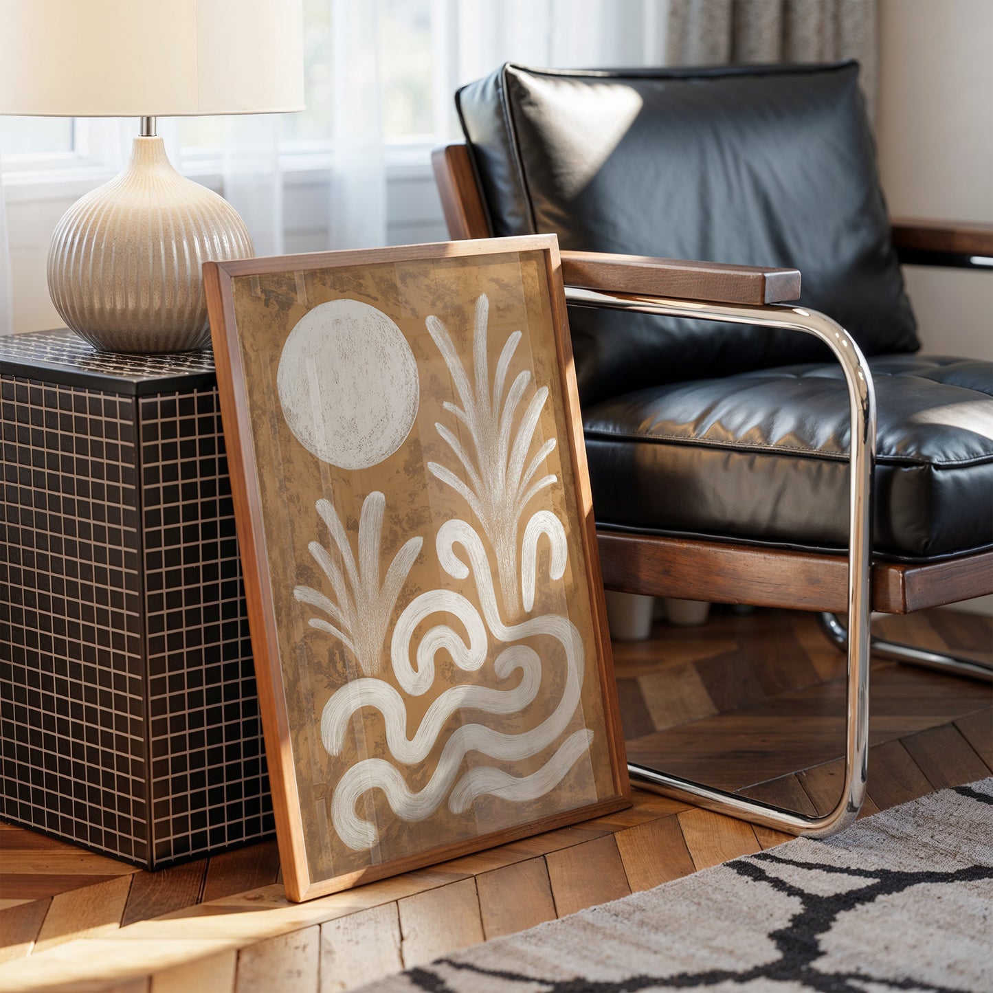 Moonlit Waves Dance In Sepia