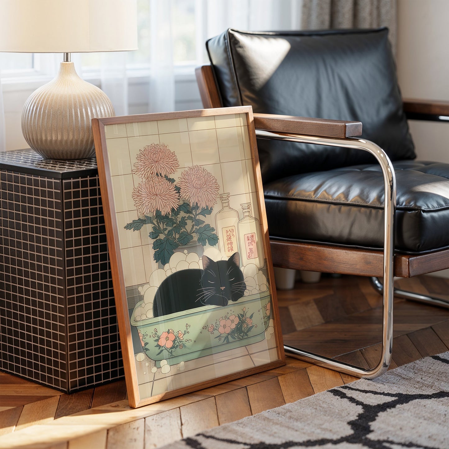 Black Cat's Garden Bath Dreams