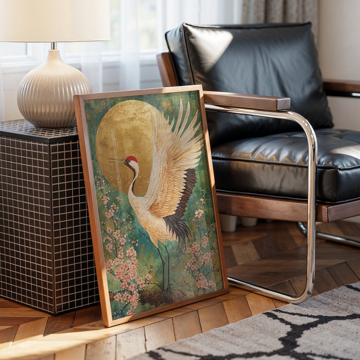 Sacred Crane Greets Golden Dawn